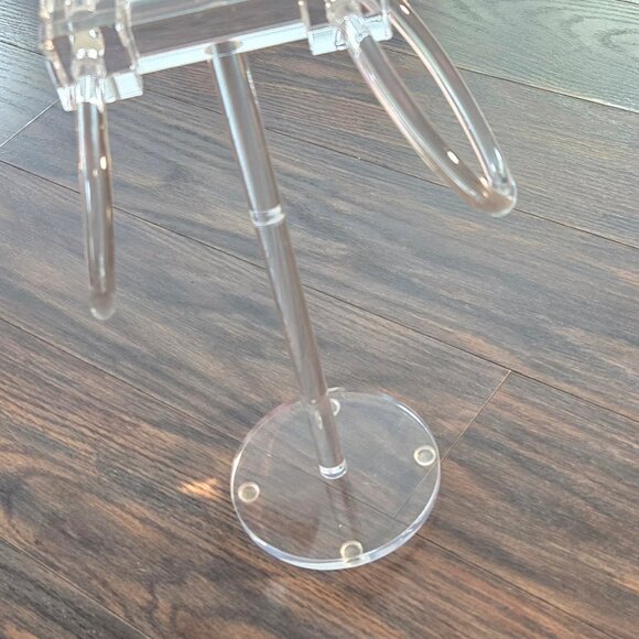 Contemporary Style Standing Acrylic Towel/Jewelry Holder w/ Costume Jewelry - Picture 4 of 8